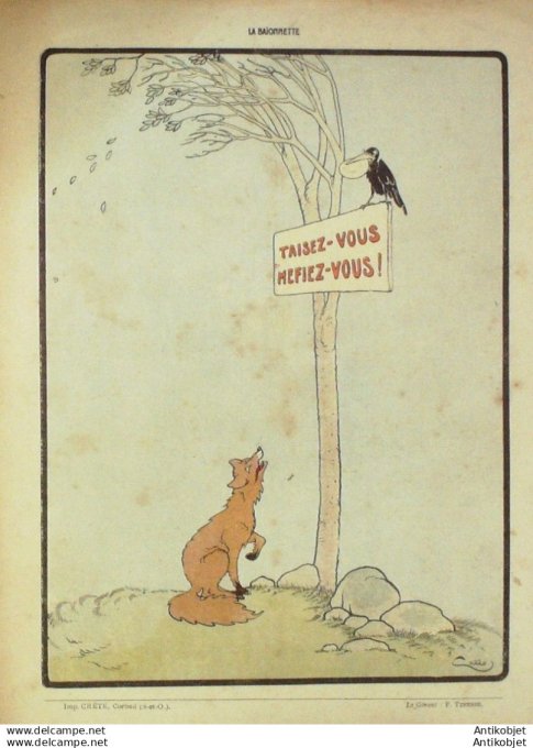 La Baionnette 1916 # 028 (Taisez-vous Mefiez-vous) Weiluc Wegener Fontan Poulbot Foy