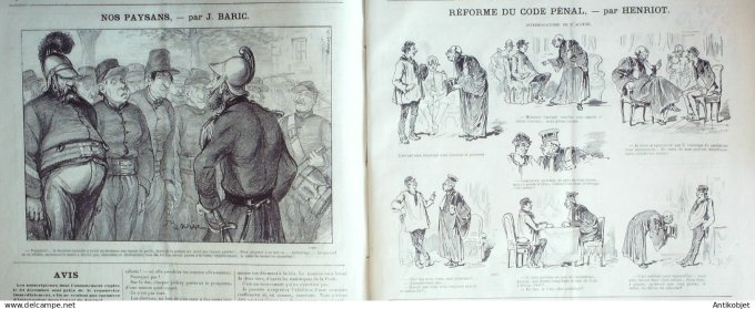 Le Journal Amusant 1889 # 1737 Reforme du code penal par Henriot