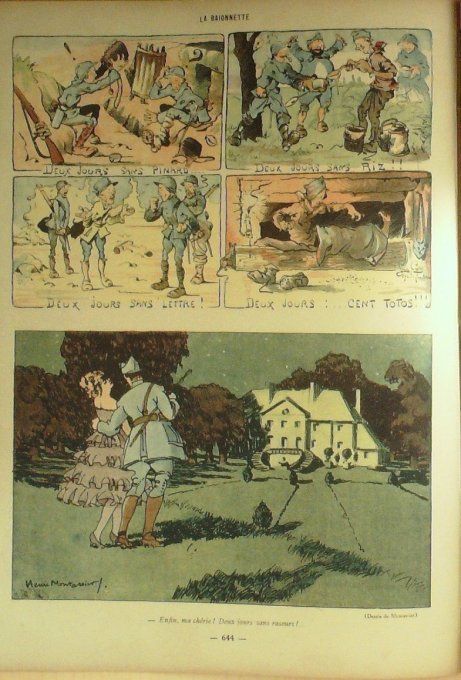 La Baïonnette 1917 n°119 (Deux jours sans marmites) GRIPRAY BARBE GASTYNE MANFREDINI BRANLY
