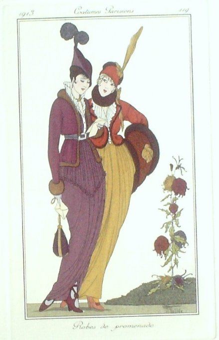 Vallee Armand Pochoir Mode Art Deco n° 119-1913 Journal des Dames