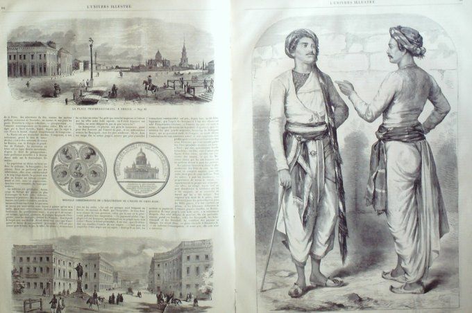 L'Univers illustré 1858 n°  11 Russie Odessa Paysans Inde Cipayes du Bengale