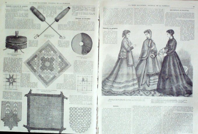 Journal Mode illustrée 1868 # 11 Fichu Marie-Antoinette