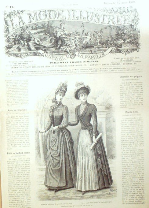 Journal Mode illustrée 1889 # 11 robes mousseline & Mohair