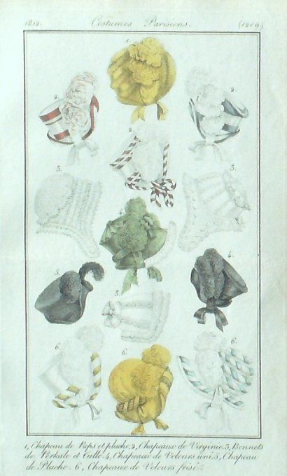 Gravure Mode Costume Parisien 1812 # 1209 (eau forte old Fashion plate