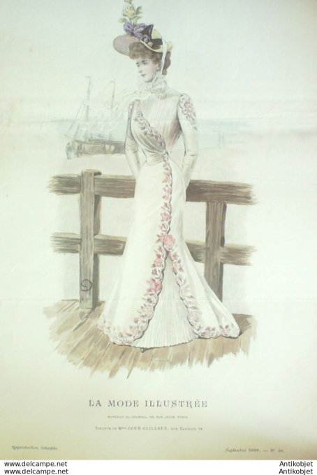 Gravure Mode illustree 1899 # 36 (Old Fashion plate) rare