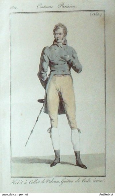 Costume Parisien 1812 # 1251 Habit homme velours