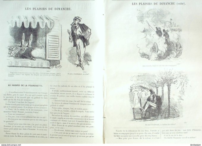 Petit journal pour Rire 1866 # 596 Les plaisirs du dimanche Riou