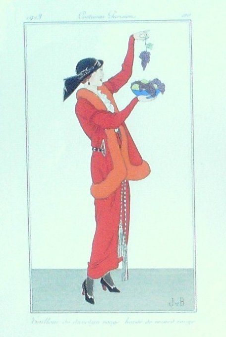 Gravure Costume Parisien 1913 #120 Van Brock Jan (eau forte) Tailleur en Juretyn