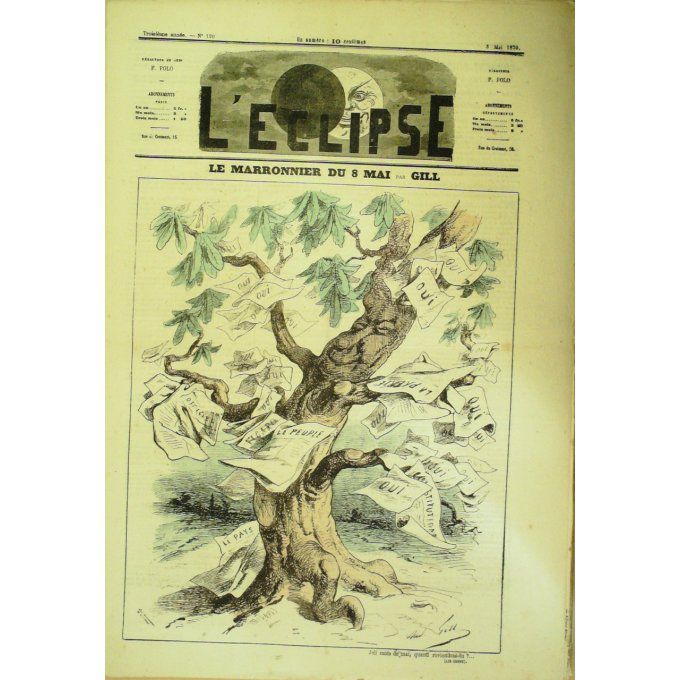 L'Eclipse 1870 n°120 LE MARRONNIER du 8 MAI André GILL