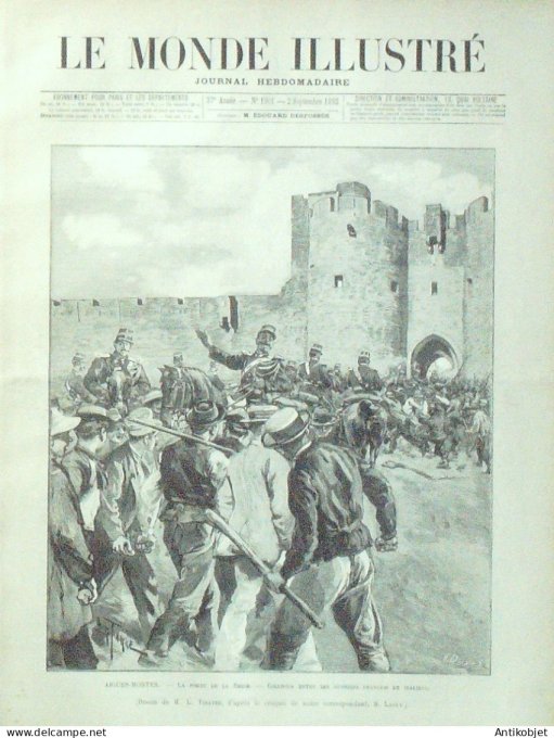 Le Monde illustré 1893 n°1901 Aigues-Mortes (30) Naples Turkestan Tachkend Batschas