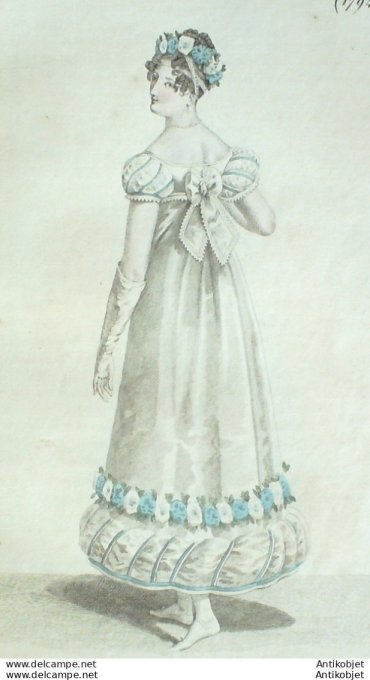 Costume Parisien 1819 # 1794 Robe de tulle garnie d'un bouillon