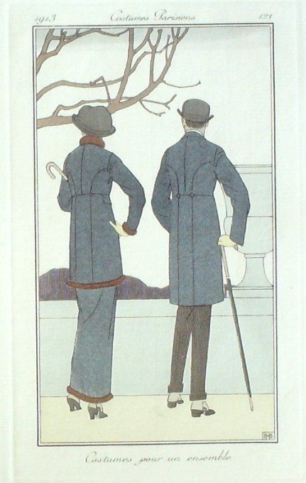 Boutet de Monvel Pochoir Mode Art Deco n° 121-1913 Journal des Dames