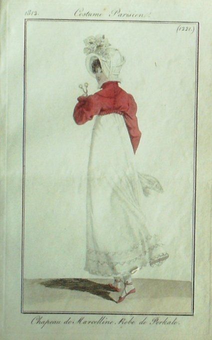 Gravure Mode Costume Parisien 1812 # 1221 (eau forte old Fashion plate