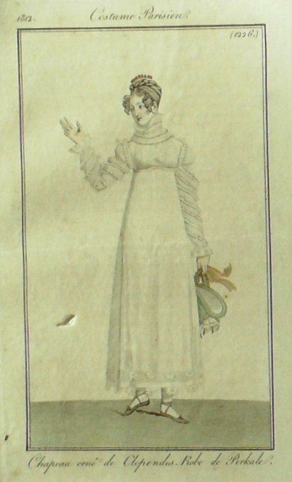 Gravure Mode Costume Parisien 1812 # 1226 (eau forte old Fashion plate