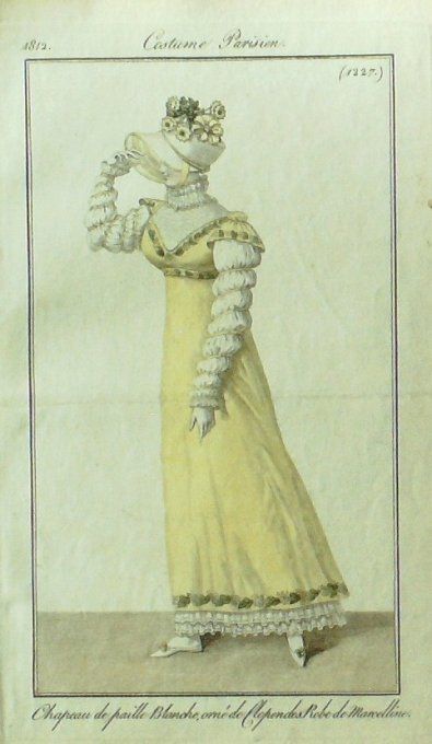 Gravure Mode Costume Parisien 1812 # 1227 (eau forte old Fashion plate