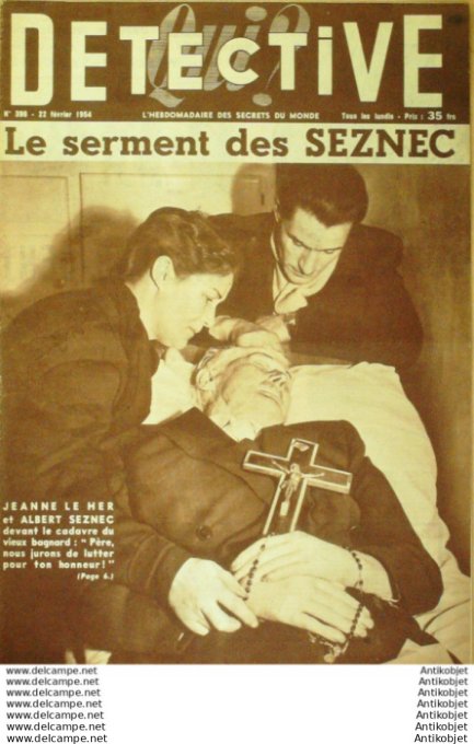 Détective 1954 # 399 Calais Morlaix Dijon Hendaye Marseille Nice