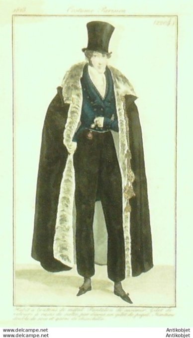 Costume Parisien 1823 # 2204 Habit homme à boutons de métal