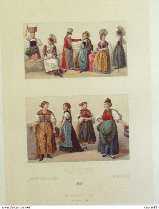 Suisse Costume APPENZELL FRIBOURG BERNE SCHWYZ LUCERNE URI UNTERWALDEN