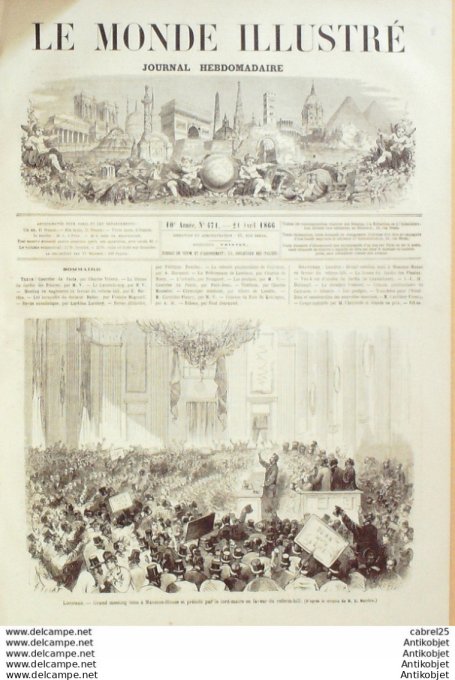 Le Monde illustré 1866 n°471 Guyanne Cayenne Oyapoch Islande Bruara Reikiavich