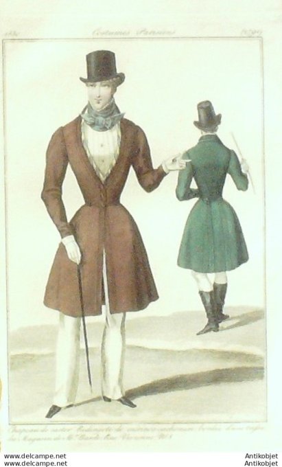 Costume Parisien 1830 # 2791 Redingote de mérinos cachemire