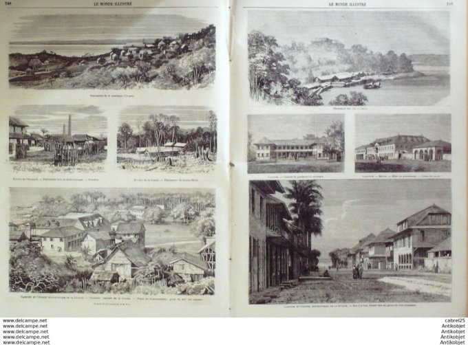 Le Monde illustré 1866 n°471 Guyanne Cayenne Oyapoch Islande Bruara Reikiavich