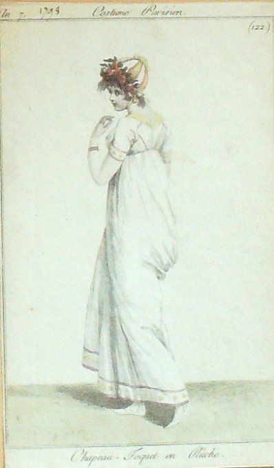 Costume Parisien 1799 an 7 #122 (eau forte) Toquet en r?che