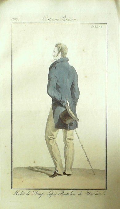 Gravure Mode Costume Parisien 1812 # 1231 (eau forte old Fashion plate