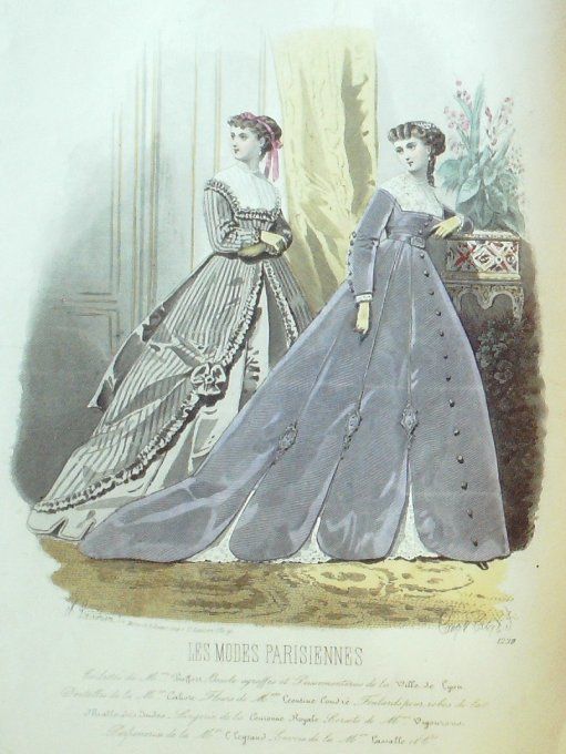 Gravure Les Modes Parisiennes 1865 #1239 Robes d'intérieur Maison Pieffort