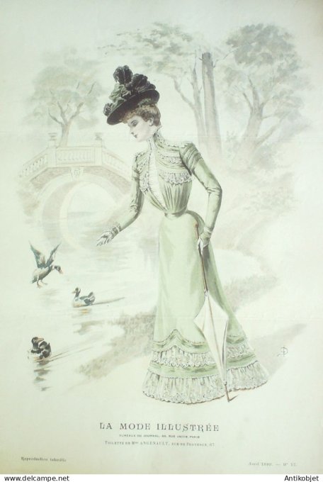Gravure Mode illustree 1899 # 17 (Old Fashion plate) RARE