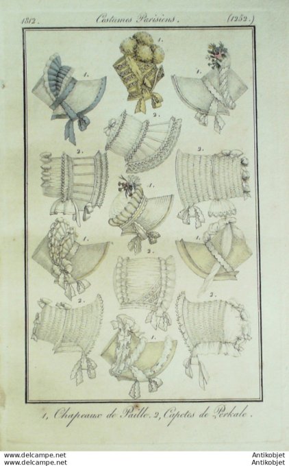 Costume Parisien 1812 # 1252 Capotes de perkale