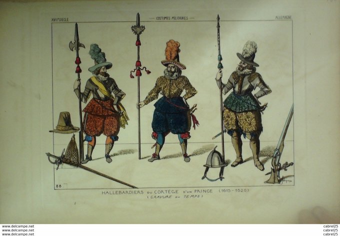 Hallebardiers du cortège d'un Prince en 1615