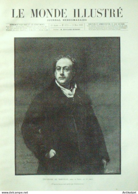 Le Monde illustré 1891 n°1773 Alger James Fillis Massenet Moscou Dornon