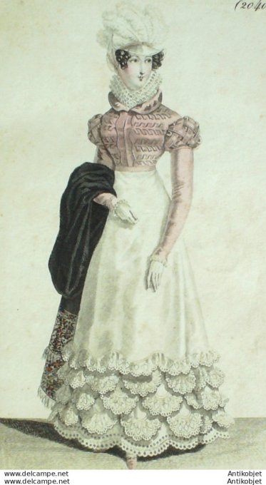 Costume Parisien 1822 # 2040 Robe perkale garnie de volants