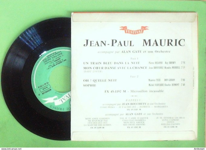 Mauric Jean-Paul 45T EP Un train bleu dans la nuit 1959