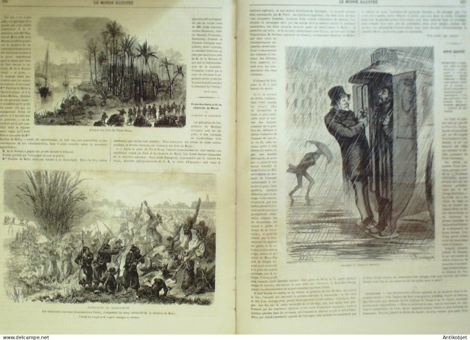 Le Monde illustré 1862 n°271 Fontainebleau (77) Davenport Rock-Island Cochinchine Vinch-Hong Algérie