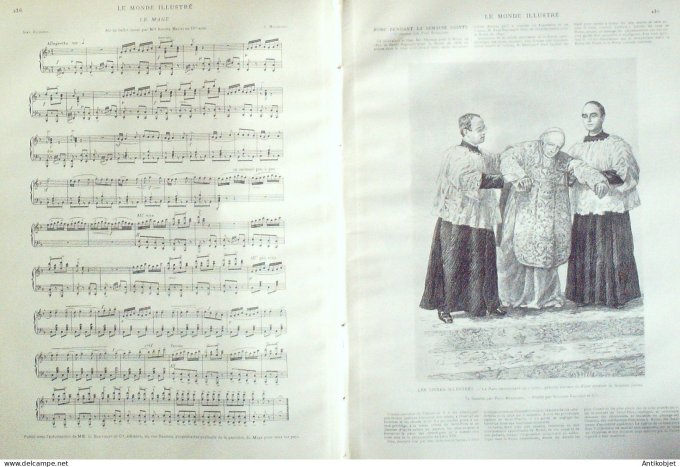 Le Monde illustré 1891 n°1773 Alger James Fillis Massenet Moscou Dornon