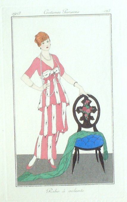Brock Jan Van Pochoir Mode Art Deco n° 123-1913 Journal des Dames