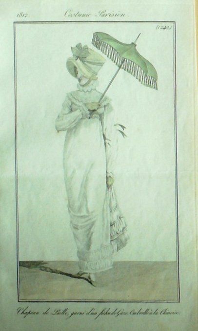Gravure Mode Costume Parisien 1812 # 1240 (eau forte old Fashion plate