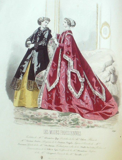 Gravure Les Modes Parisiennes 1865 #1240 Peignoir brodé Maison Ghys