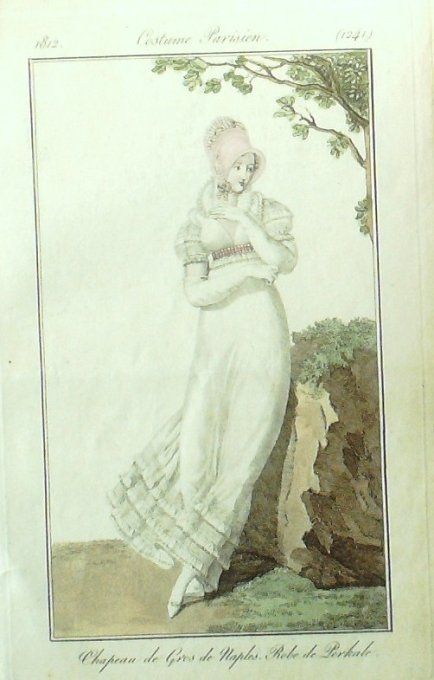 Gravure Mode Costume Parisien 1812 # 1241 (eau forte old Fashion plate
