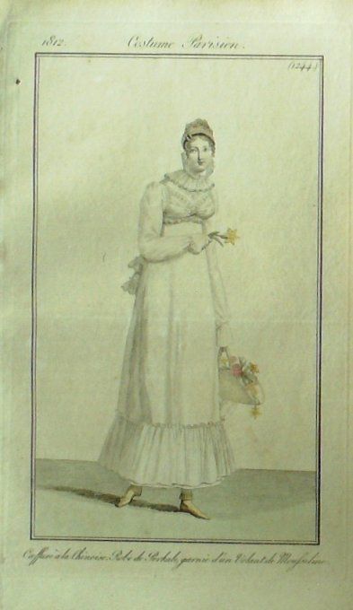 Gravure Mode Costume Parisien 1812 # 1244 (eau forte old Fashion plate