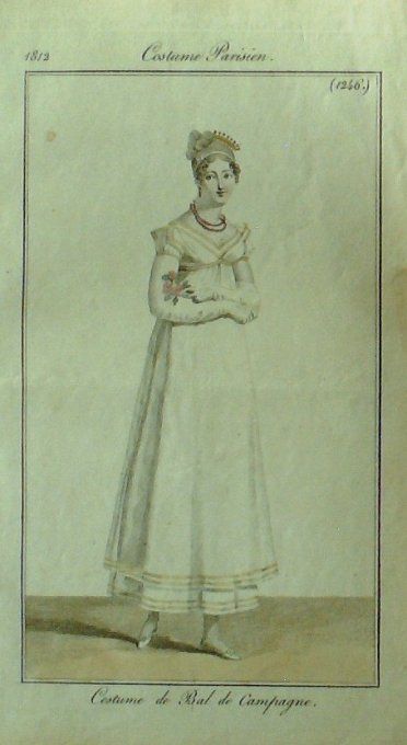 Gravure Mode Costume Parisien 1812 # 1246 (eau forte old Fashion plate