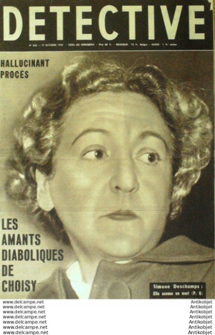 Détective 1958 # 642 Marcq-en-Baroeul Chesny Choisy Lille Yves Montand