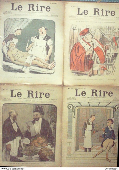 Le Rire 1901 lot 4 revues Meunier Faivre Heine Mayer Guydo Metivet Mythilene Jeanniot