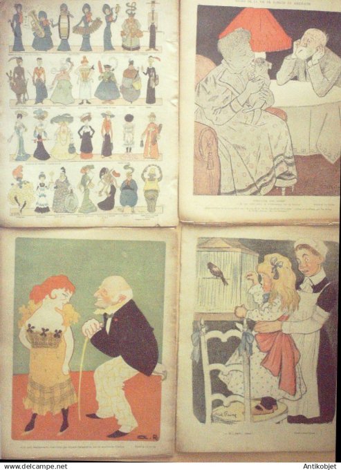 Le Rire 1901 lot 4 revues Meunier Faivre Heine Mayer Guydo Metivet Mythilene Jeanniot