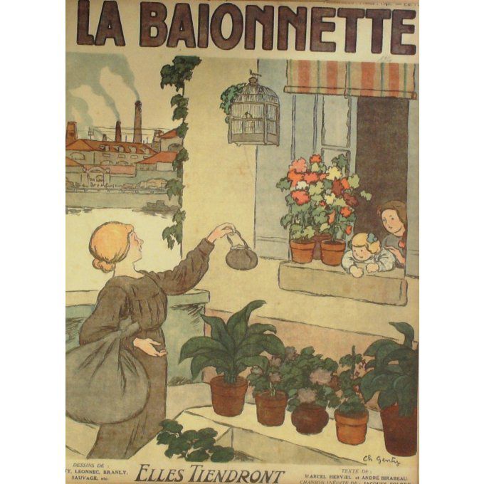 La Baïonnette 1917 n°124 (Elles tiendront) LEONNEC SAUVAGE BRANLY HERVIEL RAB BIRABEAU