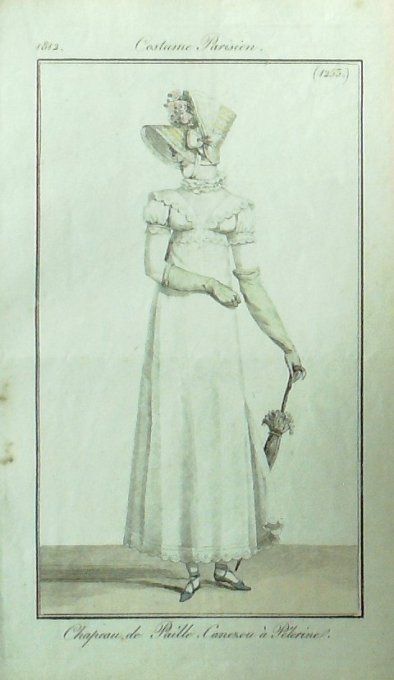 Gravure Mode Costume Parisien 1812 # 1253 (eau forte old Fashion plate
