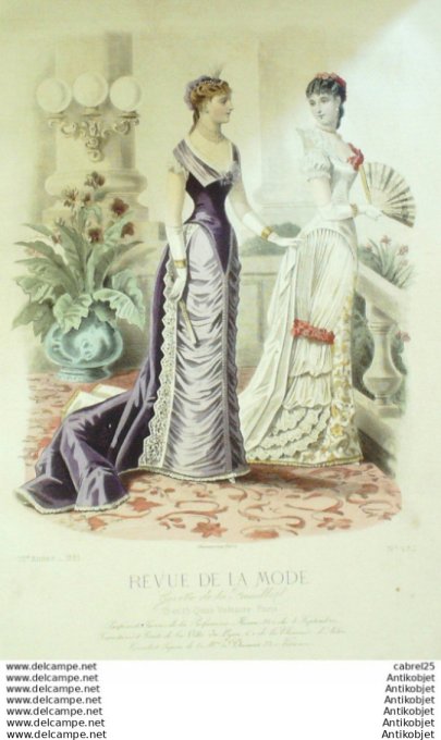 Gravure Mode La Gazette 1881 # 482 (Old Fashion plate)