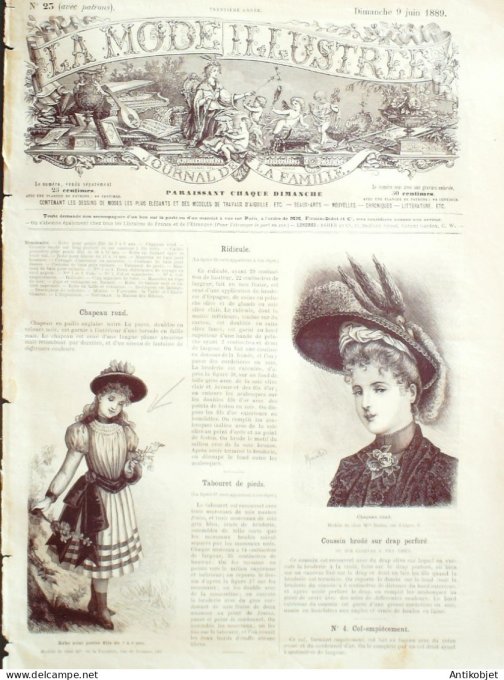 Journal + Patron Mode illustrée  1889 # 23 (with Pattern)