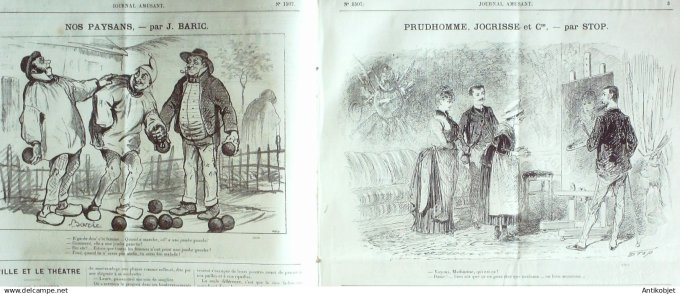 Le Journal Amusant 1885 # 1507 Les ecuries du cirque d'ete par Mars